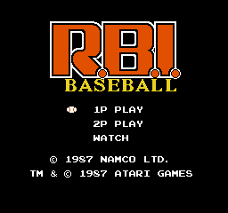 R.B.I. Baseball (USA) (Unl) Title Screen
